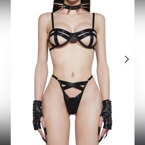 Black Strappy Lingerie Set